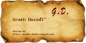 Grath Dezső névjegykártya